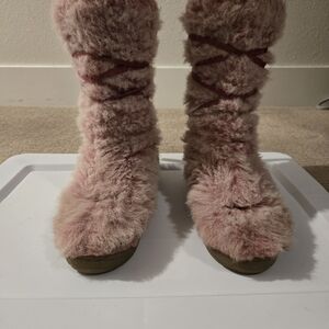 Y2K Furry Pink Winter Boots